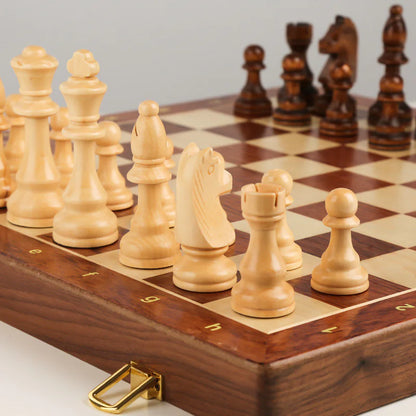 Large Wooden Folding Chess Set