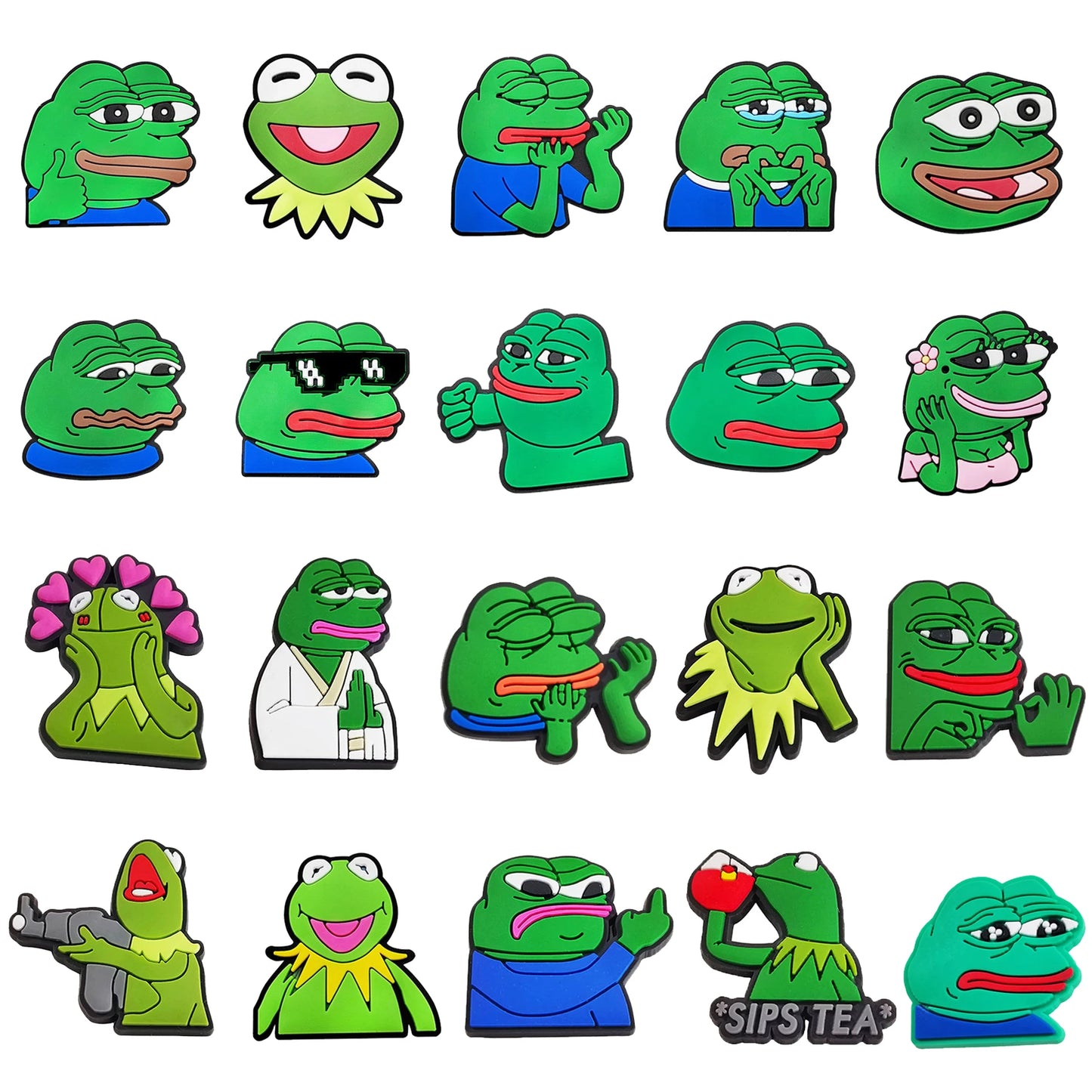 Pepe Frog Croc Charms