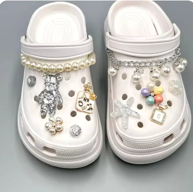 Elegant Chain Shoe Charms for Crocs and Sandals - DIY Decorations for Women